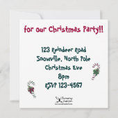 暖炉のサンタ招待状 招待状 (裏面)