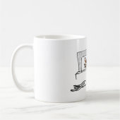 暖炉のマグを楽しんでいる猫 コーヒーマグカップ (左)