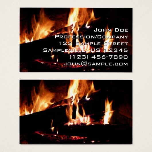 暖炉の中の丸太 (正面&裏面)