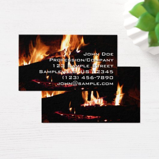 暖炉の中の丸太 (デスク)