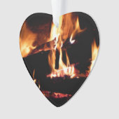 暖炉の中の丸太 オーナメント (正面)