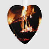 暖炉の中の丸太 オーナメント (正面)