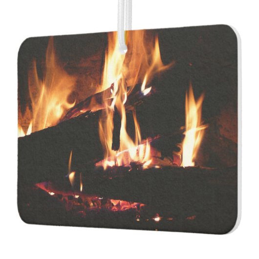 暖炉の中の丸太 カーエアーフレッシュナー (左)