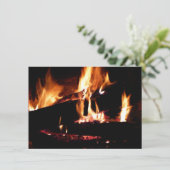 暖炉の中の丸太 カード (スタンド正面)