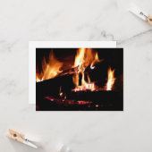 暖炉の中の丸太 カード (正面/裏面インサイチュ)