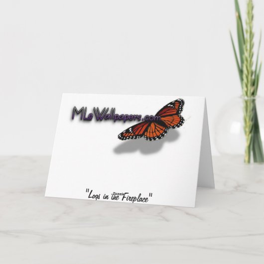 暖炉の中の丸太 カード (裏面)