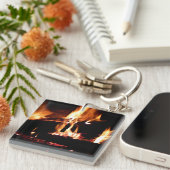 暖炉の中の丸太 キーホルダー (正面右)