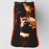 暖炉の中の丸太 ゴルフヘッドカバー (回転90)