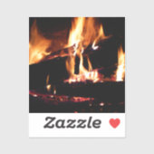 暖炉の中の丸太 シール (シート)