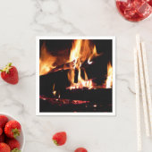 暖炉の中の丸太 スタンダードカクテルナプキン (インサイチュ)