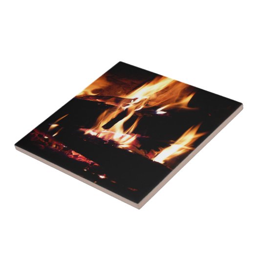 暖炉の中の丸太 タイル (側面)