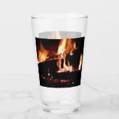 暖炉の中の丸太 タンブラーグラス (裏面)