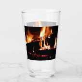 暖炉の中の丸太 タンブラーグラス (正面)