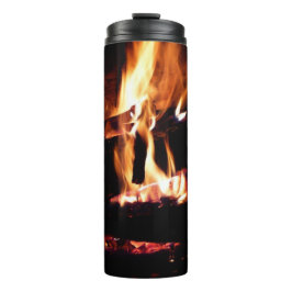 暖炉の中の丸太 タンブラー