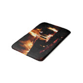 暖炉の中の丸太 バスマット (アングル)