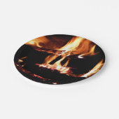 暖炉の中の丸太 ペーパープレート (アングル)