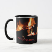 暖炉の中の丸太 マグカップ (左)