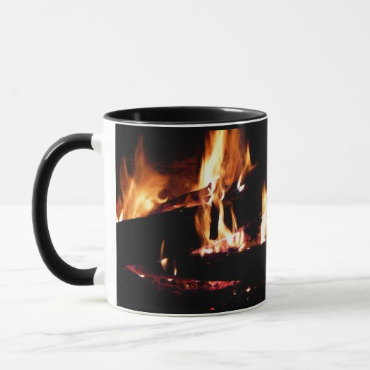 暖炉の中の丸太 マグカップ (左)