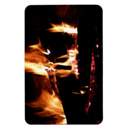 暖炉の中の丸太 マグネット