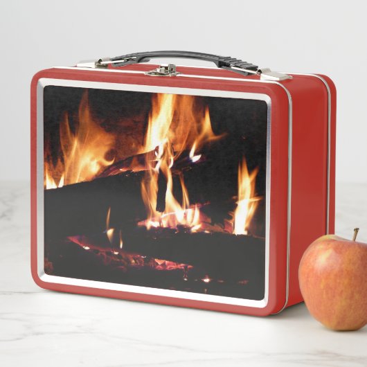 暖炉の中の丸太 メタルランチボックス (インサイチュ)