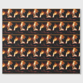 暖炉の中の丸太 ラッピングペーパー (フラット)