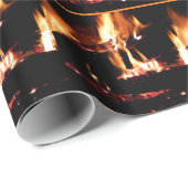 暖炉の中の丸太 ラッピングペーパー (ロールコーナー)