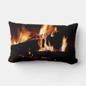 暖炉の中の丸太 ランバークッション (裏面)