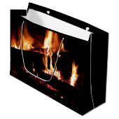 暖炉の中の丸太 ラージペーパーバッグ (正面アングル)