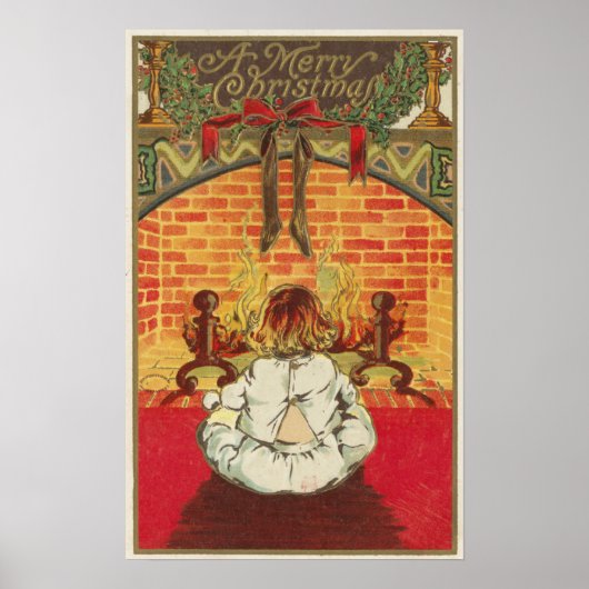 暖炉の前の子 ポスター (正面)