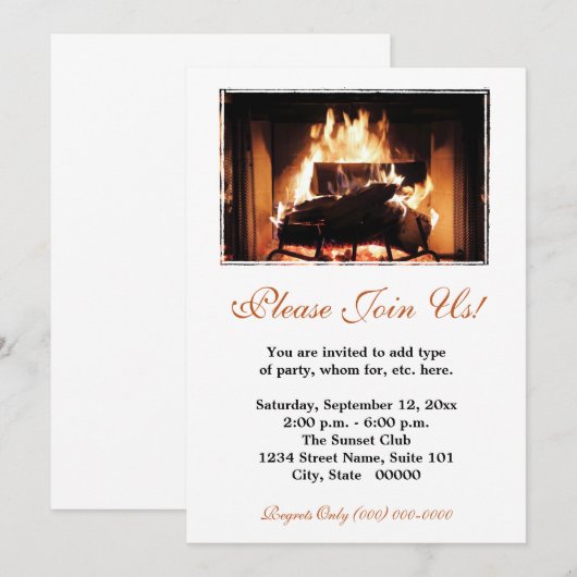 暖炉の招待状 招待状 (正面/裏面)