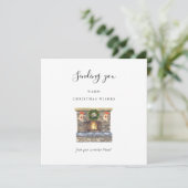 暖炉の暖かいクリスマスの願い事ボス/同僚 シーズンカード (スタンド正面)