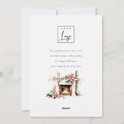 暖炉の暖炉クリスマスロ企業のゴ シーズンカード