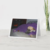 暖炉の横で眠る犬 カード (正面)