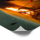 暖炉の火の世話をするノルウェーの女性 ポスター (角)