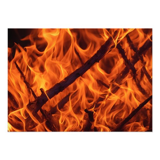 暖炉の火炎マクロ フォトプリント            (正面)