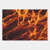 暖炉の火炎マクロ ラッピングペーパーシート (正面2)