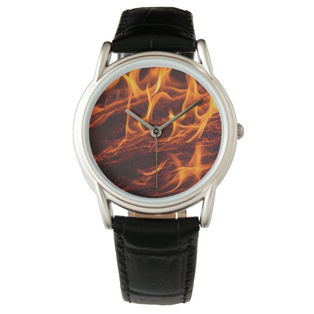 暖炉の火炎マクロ 腕時計 (正面)