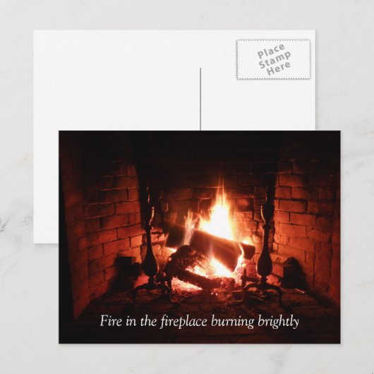 暖炉の火 ポストカード (正面/裏面)