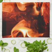 暖炉の炎I キッチンタオル (折り畳み)