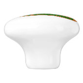 暖炉の焚き火のクリスマスツリーの近くでメリークリスマス セラミックノブ (側面)