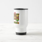 暖炉の焚き火のクリスマスツリーの近くでメリークリスマス トラベルマグ (中央)