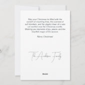 暖炉の近くのかわいい猫メリークリスマス シーズンカード (裏面)