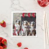 暖炉クリスマスによるオーストラリアの羊飼い スタンダードカクテルナプキン (インサイチュ)