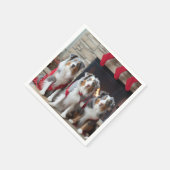 暖炉クリスマスによるオーストラリアの羊飼い スタンダードカクテルナプキン (角)