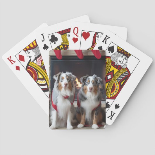 暖炉クリスマスによるオーストラリアの羊飼い トランプ (裏面)