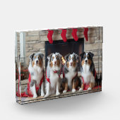 暖炉クリスマスによるオーストラリアの羊飼い フォトブロック (左)