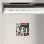 暖炉クリスマスによるオーストラリアの羊飼い マグネット (インサイチュ (食洗機))