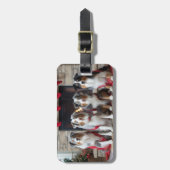 暖炉クリスマスによるオーストラリアの羊飼い ラゲッジタグ (正面縦)