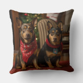 暖炉クリスマスまでにオーストラリアのケルピー クッション (裏面)