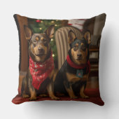 暖炉クリスマスまでにオーストラリアのケルピー クッション (正面)